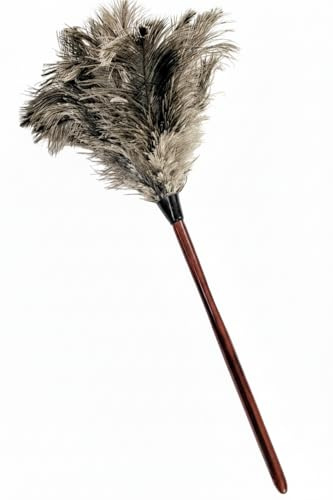 AAYU Professional Ostrich Feather Duster 28 | Natural Duster for Cleaning Supplies and Feather Moping | Genuine Ostrich Feathers w/Long Wooden Handle | Eco-Friendly | Easy to Use and Reusable (70 cm)