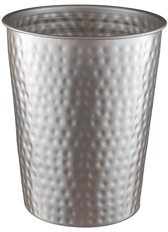 Monarch Abode Metal Bathroom Trash Can – Waste Basket for Bedroom, Office Desk, & Dorm, Hand Hammered, Durable Decorative Pewter Small Trash Can Bathroom Garbage Bin Wastebasket