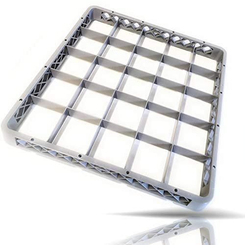 Gastronette Aufsatz für Spülkorb Korb 25 Felder Krüge Gläser Tassen Gastronomie Spülmaschine Glas Spülmaschinenkorb Universal aus Kunststoff 50x50 cm grobmaschig stapelbar Gläserkorb GN Norm