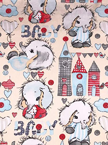 Baumwollstoff Kinderstoff Baby Elefant Breite 160cm ab 50cm (1m)