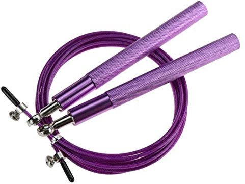 DLRSET Universalseil -Springseil, Aluminum Handle Steel Wire Kugellager Springseil Stahldraht, for Fitness-Studio Fitnesstraining Abnehmen (Color : Purple)