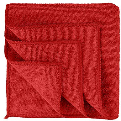 S&S-Shop - Paños de microfibra (10 unidades, 30 x 30 cm), color rojo