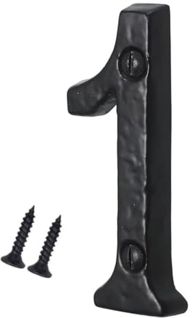 SISI UK® Numéro de porte de maison en fonte noire avec finition antique 7,6 cm avec vis (numéro 1)