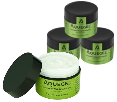 Aquegel Value Pack (Qty 4) Nasal Moisturizer + Eucalyptus (Breathe Easy), 12-Hour Nasal Dryness Relief, Water Based Nose Gel, Oxygen Therapy, Dry Nose, Nasal Dryness, Nosebleeds, Natural Decongestant