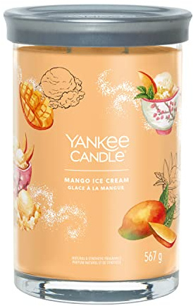 Yankee Candle Signature Duftkerze | große Tumbler-Kerze mit langer Brenndauer „Mango Ice Cream“ | Soja-Wachs-Mix | Perfekte Geschenke für Frauen