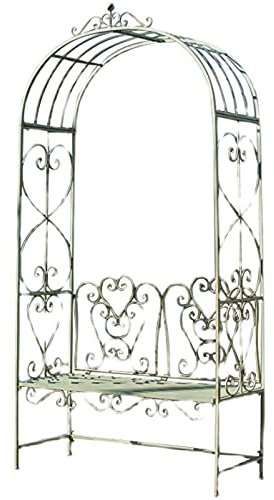 Banc de Jardin,Arches de pavillon de Jardin en métal, Pergola grimpante avec bancs relaxants, Convient aux vignes/Plantes grimpantes, Idéal pour Les Jardins et Les espaces extérieurs