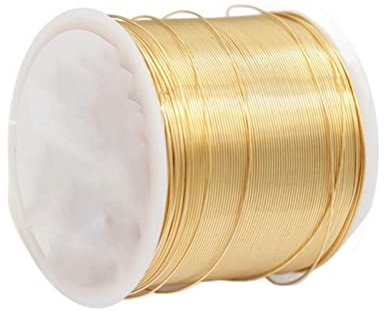 14K vergoldeter Kupferdraht for DIY handgefertigte Schmuckherstellung, Schmuckzubehör, Perlenmaterialien, Draht (Color : 5 Meters, Size : Thickness 0.5mm)