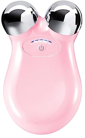 Microcurrent Appareil de massage facial raffermissant de la peau avec mini chargeur USB, pour lifting de la peau (rose)