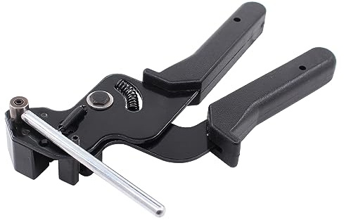 Kabelbinderwerkzeug Kabelbinderpistole Kabelbinderzange 12mm Kabelbinder aus Edelstahl mit Spann Automatisch Schneidefunktion Kabelbinderspann Werkzeug Pistole Zange Spanner für Edelstahlkabelbinder