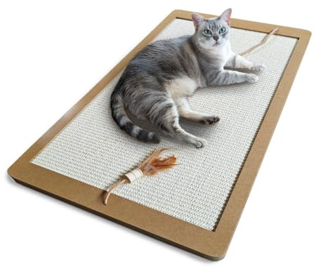 CanadianCat Company | Katzen Kratzbrett - Planky XXL - Kratzteppich Katze | interaktives Katzenspielzeug aus robustem Holz | ca. 70 x 35 cm Kratzfläche | Gesamtgröße ca. 80 x 40 x 2 cm