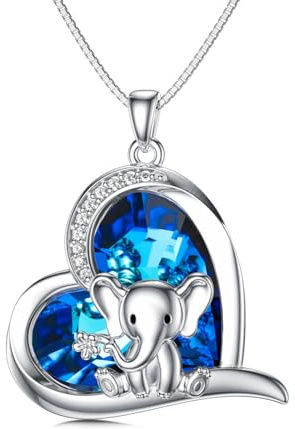 ROMANTICWORK Collier animal en argent sterling 925 avec pendentif éléphant/lion/vache des Highlands/libellule - Cadeau pour femme et fille