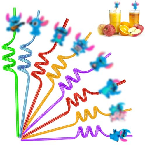FainFun Pailles Réutilisables Plastique, 8 Pièces Paille Plastique Enfant, Pailles Mignonnes pour Fêtes à Thème, Halloween, Noël, Nouvel An, Mariages, Décorations de Tables de Fête