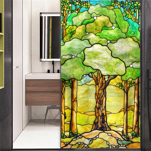No Glue Decorative Privacy Frosted Window Film Modern Classic Stained Glass Door Window Decals Window Sticker 69x120cm(27x47.2)