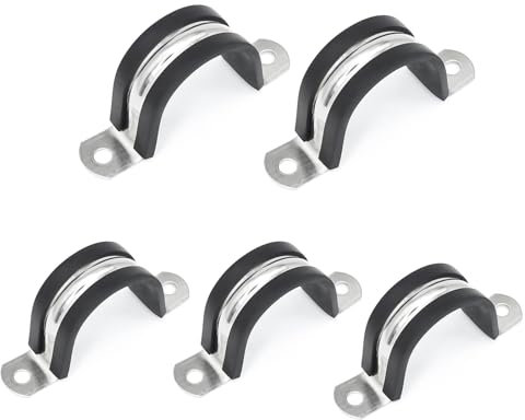 Hose Clips,Spring Hose Clips, 5 Pcs 170-200Mm Heavy Duty Stainless Steel Hose Clamps Rubber Cushioned Perfect for Hold Pipes, Hoses and Cables(200mm)