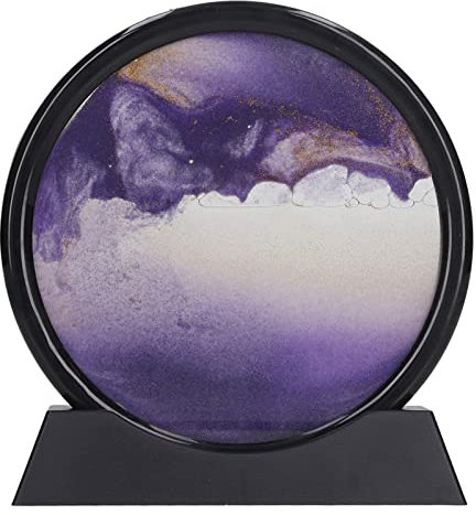 Sunicon Quicksand Painting Decor 3D Moving Sand Art Picture Decor Mobile Sand Painting Relaxing Gifts for Home Office Desk Mantle Bookshelf (Purple)