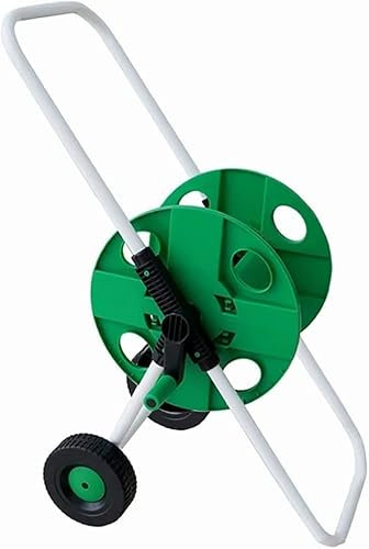CFDZCP schlauchtrommel Mobiler Gartenschlauchaufroller, Tragbarer Schlauchaufroller, Gartenschlauchaufrollerhalter Mit 2 Rädern for Hof, Rasen, Bauernhof, Terrasse, Fasst 50 M 1/2-Zoll-Schlauch
