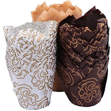CIYODO 150 Stück Ölbeständige Papierbackförmchen Vielseitige Muffinförmchen Dekorative Cupcake-förmchen Für Backzubehör