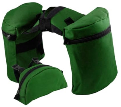 Sharplace Sattelhorntaschen-Set, Trail-Reiten, Satteltaschen, Geschenk, tragbar, vielseitig, Oxford-Stoff, Outdoor, Reitsport, Knaufhorntaschen, GRÜN