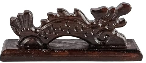 ZONADAH Calligraphy Brush Holder Rack Wood Brush Pen Stand Wooden Brush Pen Rest Dragon Shape Chinese Japanese Calligraphy Writing Ink Holder Rest for Beginners