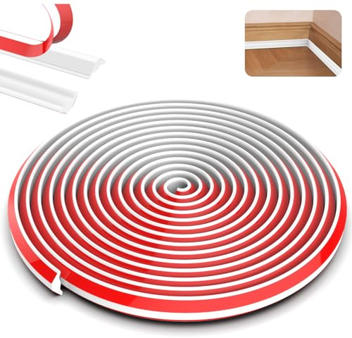 Zocipro 5 Meter Flexible Zierleiste Selbstklebend Deckenleisten | 19mmx 13mm TPE Dreieck Zierleiste Decken Und WandüBergang, Abschlussleiste Küchenarbeitsplatte, FüR Wandkanten Fliesenkanten