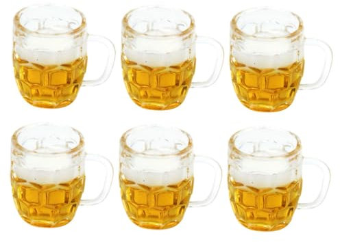 NAMOARLY 6stücke Miniatur Bierkrüge Resin Für -Dekoration Kleine Bierbecher Für Kreative Szenen Und Zubehör Für Miniaturlandschaften