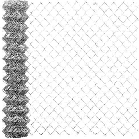 CAPHAUS Galvanized Steel 11.5 Gauge Chain Link Fencing Wire Roll, Galvanized Fence Fabric, Diamond Mesh Size 2-3/8 Inch (60 inch x 50ft.)