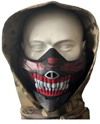 Máscara de calavera de paintball con pasamontañas, para disfraz de Halloween, cosplay, cine, airsoft, Cyberpunk