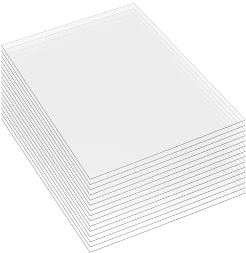 SENJEOK 15 PCS A4 Clear Acrylic Sheet, 1 mm Transparent Plastic Acrylic Board for Picture Frames, Display Projects, DIY Crafts, Painting