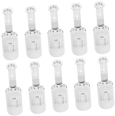 GALPADA 10 Pièces Douille Candélabre E14 à Vis Support en Alliage de Zinc et Cuivre Résistant à Chaleur pour Lampes à Bougie, Appliques Murales et Lustres, Hauteur 60 MM