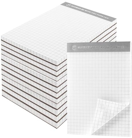 STARVAST A6 Notizblock Kariert - 20 Stück, 1400 Blatt (70 je Block) 90 g/m² Premium-Papier. Notizblöcke klein, Kariert mit Rand, Schreibblock für Büro Haushalt Schule Uni (Gitter)
