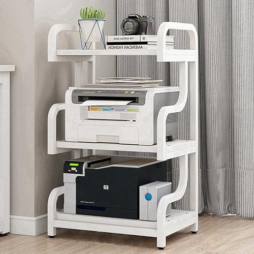Grande supporto per stampante con spazio versatile, sotto la scrivania, scaffale per documenti a 2/3/4 ripiani, per stampanti, scanner e fax, mobili per casa e ufficio (L60XH95 cm)