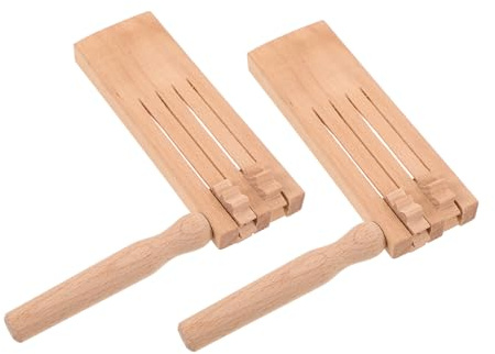 Trinquete Giratorio de Madera Doble Línea 2 Piezas para Niños | Sonido Tradicional, Juguete de Entrenamiento, para Eventos Deportivos y Fiestas de Cumpleaños