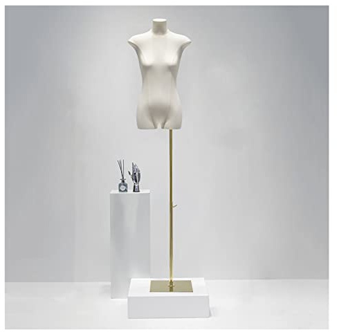 OUPAIAI Schneiderpuppe Damenbüste Weiblich Schneiderbüste, Höhenbereich 52-71 Schneider Dummy Torso Schaufensterpuppe Körperständer für Kleid Schmuck Display(Gold,A)