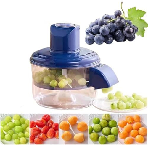 Máquina peladora de uvas, peladora eléctrica de ajos, frutas y uvas de acero inoxidable, adecuada para exteriores y cocina, operación con un solo toque diseñada para mayor comodidad (azul)
