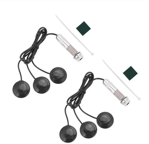 Tonabnehmer Piezo-Transducer mit Kabelbindern und Blöcken für Gitarre, Ukulele, Mandoline, Banjo, 2 Stück