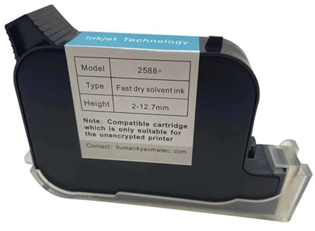YXZKJZJ Cartouche d'encre à séchage Rapide, à Base de solvant, 2588 + 12.7mm, 42ML, for imprimante à Jet d'encre Portable Non chiffrée Grande Compacité(Red)