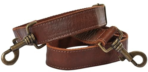 LECONI Trageriemen Leder breiter Schulterriemen Tragegurt für Damentaschen und Herrentaschen längenverstellbar Echtleder 150x3cm vintage LEC-R5