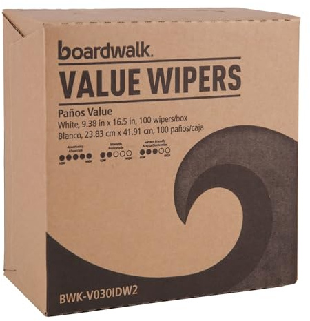 Boardwalk DRC Wipers, 9.33 x 16.5, White, 100 Dispenser Packs, 9 Dispenser Packs/Carton