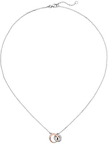 Jobo Damen-Halskette aus 925 Sterling Silber Bicolor mit 18 Zirkonia 45 cm