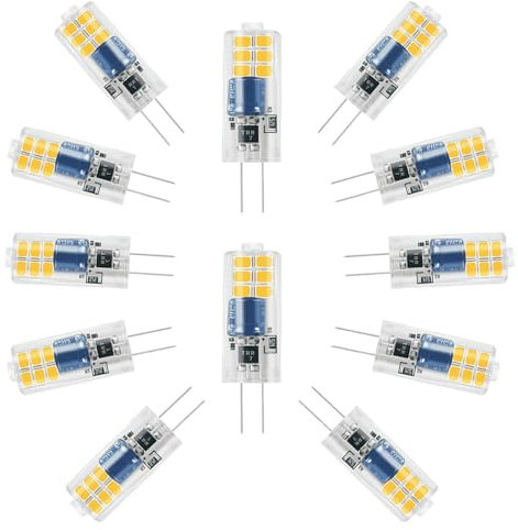 ZHIYUE 12er G4 2W LED Glühbirnen AC220-240V Nicht dimmbar Ersetzen G4 20W Halogenbirne,Bi-Pin G4 Sockel JC Typ Verwendet für Wohnzimmer Kronleuchter, Wandlampen, Küchenbeleuchtung