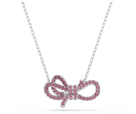 Swarovski Pendente Lifelong Bow, Fiocco, Rosa, Placcato rodio