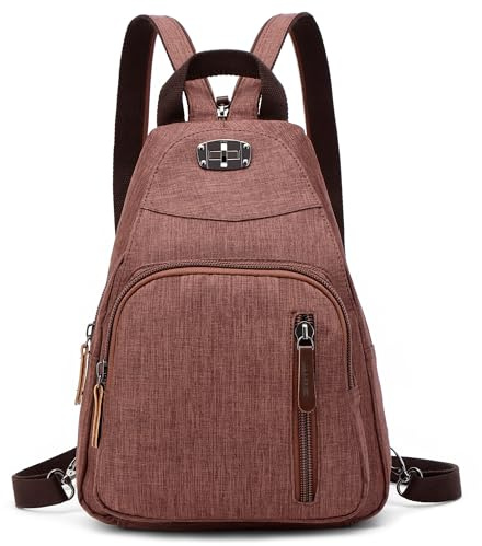 DORRISO Zaino Donna Moda Borsa da College Viaggio Daypack Casual Piccolo Zainetto Leggero Borse a Tracolla Viaggiare Vacanza Impermeabile Zaino Marrone