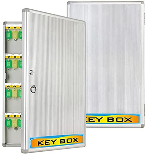 Schlüsselkästen Schlüsselschloss, Verstellbarer, Verstellbarer Schlüssel-Organizer, Wandmontage Mit Schlüsselanhänger, Metall-Schlüsselsafe Für Auto, Hotels, Büro, Haus (Color : Silver, S : 96)