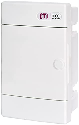 ETI Armoire de sécurité encastrée IP40 - Boîtier de distribution blanc pour installation de pièces sèches (1 rangée jusqu'à 4 modules)