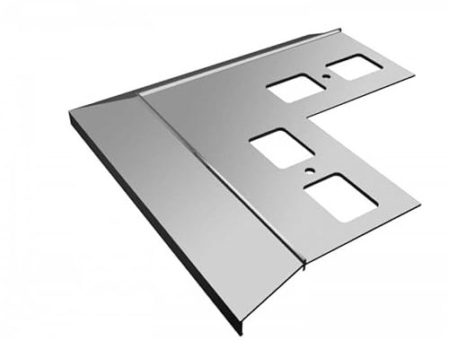 Renoplast® Alluminio Angolo 90° per profilo di gronda K100 Grigio | Finitura di terrazze | Pavimenti in piastrelle su malta adesiva | Sistemi di drenaggio dell'acqua Profilo angolare | Anticorrosione