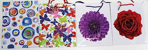 4 Stück Geschenktaschen Groß DIN A4 Geschenkbeutel 32x26x12cm Geburtstag Geschenktüten Papier 160g/m2 Geschenkverpackung Set Large