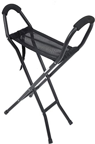 Faltbarer Quad-Gehstock 400-Pfund-Gehstock mit 92×28×7 Gehstock-Gehstock, Zusammenklappbarer Gehstockhocker, Tragbarer, Leichter Gehstuhl mit Sitz