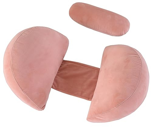 MINGPINHUIUS Cuscino per Gravidanza, Cuscino gravidanza per Dormire a Forma di U Cuscino per Pancia, Fianchi,Gambe,La Schiena, Cuscino premaman, Rimovibili Lavabili (rosa)