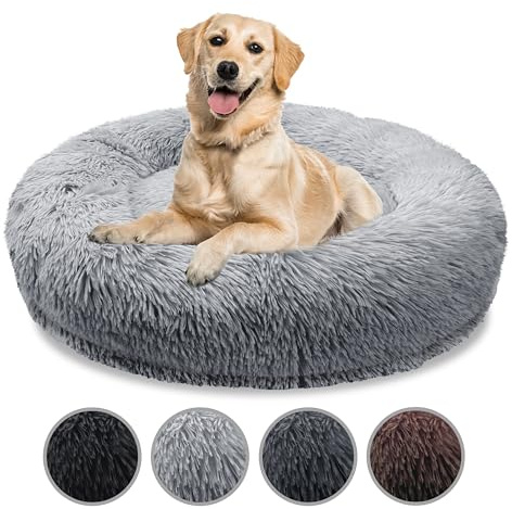 bluzelle Orthopädisches Hundebett für Grosse Hunde, Hellgrau, XL-120 cm