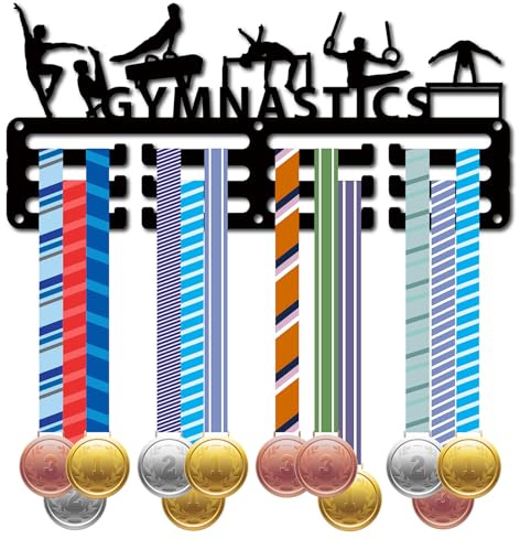 CREATCABIN Medaillenhalter,Sport-Medaillenaufhänger,Display,Auszeichnungsbänder,Organizer,Kleines Metallgestell Zum Aufhängen An Der Wand,40+ Medaillen,Sport-Renngeschenke,Schwarz,29x13cm